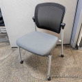 Grey Allsteel Acuity Rolling Mesh Back Stacking Side Guest Chair
